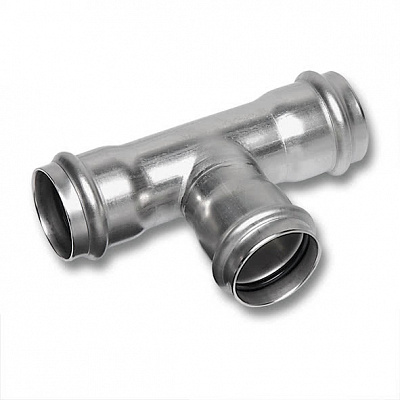 Тройник Sanha 9130, переходной ВПр, нержавеющая сталь, 22x15x22