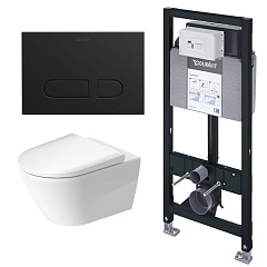 Комплект Duravit SET D-NEO подвесной унитаз, инсталляция, кнопка, сиденье микролифт