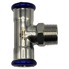 Пресс-тройник MVI из нержавеющей стали 28х1/2 с переходим на наружную резьбу