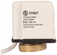 Электротермический сервопривод Stout 230 B, нормально закрытый, компактный, M30X1,5 (STE-0010-230001)
