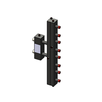 Гидроразделитель с коллектором вертикальный ZOTA , до 70 кВт, 4 контура