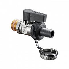 Кран шаровой Oventrop Optiflex KFE, DN 15 PN 16, с колпачком и штуцером для шланга, никелированный, без упаковки