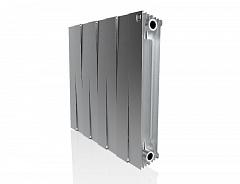 Биметаллический секционный радиатор отопления Royal Thermo PianoForte Satin Silver 500 / 8 секций