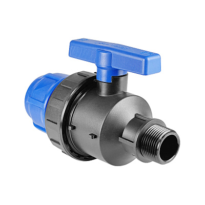 Кран шаровой Valfex ПНД компрессионный цанга - НР разборный 40х1 1/4