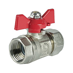 Шаровый кран Valfex для труб PE-RT/Al/PE-RT, обжимной с переходом на ВР, ручка-бабочка, 16х1/2 дюйма