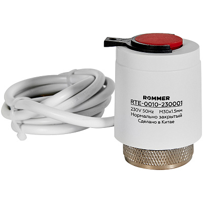 Сервопривод Rommer электротермический компактный, нормально закрытый, 230 В