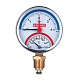 Термоманометр Rommer радиальный в комплекте с запорным клапаном, 80 мм , 0...120, 0...4 бар, 1/2