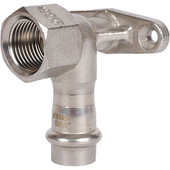 Угольник настенный Rommer с креплением 15х1/2 ВПр-ВР, нержавеющая сталь