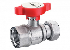 Кран шаровой FAR 3/4 ,хром.,с накид.гайкой 1 ,синяя ручка