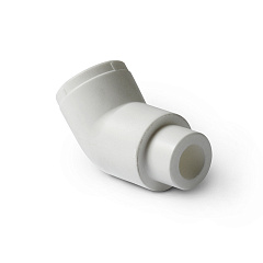 Угольник из полипропилена PRO AQUA PP-R 45 градусов переходной Н-В белый (20), арт.PA13808