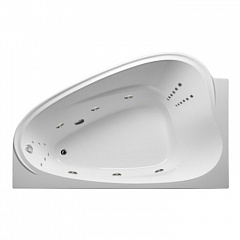 Гидромассажная акриловая ванна 1MarKa One Love L (левая) с каркасом, экраном, RGB-подсветкой, 3 зоны гидромассажа (24 форсунки)