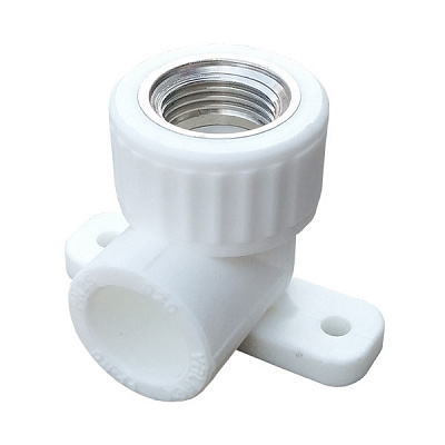 Угол полипропиленовый Valfex с внутренней резьбой (простое крепление) 20х1/2, белый
