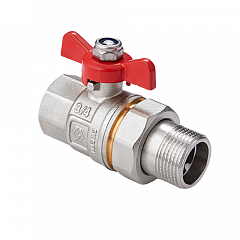 Кран шаровой MVI полнопроходной с полусгоном и бабочкой 1 1/4