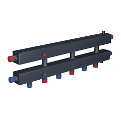 Коллектор модульный RISPA горизонтальный КМГ60-4ВН сталь 2 кронштейна