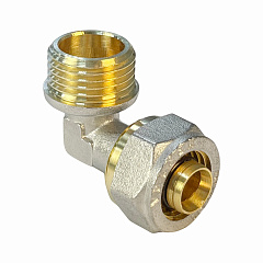 Угольник Valfex для труб PE-RT/Al/PE-RT, обжимной с переходом на НР 16х1/2