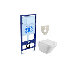 Комплект Акватек ЛИРА рама Standard INS-0000012 без клавиши и крепежа, унитаз ЛИРА AQ1155-00 с тонким сиденьем soft-close