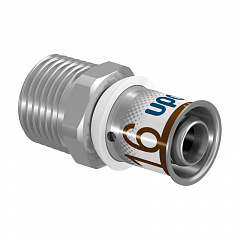 Штуцер Uponor S-Press PLUS 20 x 3/4 НР, 10 бар, латунь