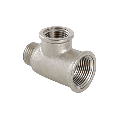 Тройник Valfex никелированный с переходом на наружную резьбу ВР3/4-ВР3/4-НР1/2