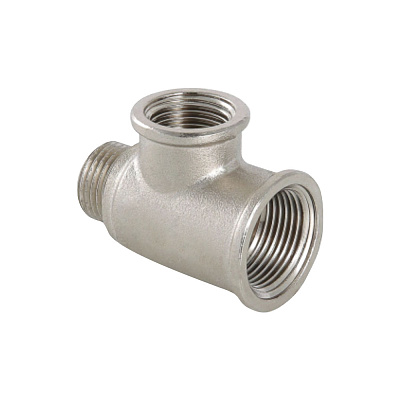 Тройник Valfex никелированный с переходом на наружную резьбу ВР3/4-ВР3/4-НР1/2