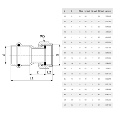 Соединение Viega Prestabo с накидной гайкой 15 мм х G 3/4 НГ, модель 1163