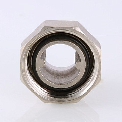 Сгон VALTEC 1/2 х 3/4 с накидной гайкой наружная резьба, никелированная латунь