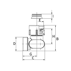 Узел нижнего подключения Flamco E2/50 угловой, G 3/4 НР x G 3/4 НР