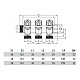 Коллектор TECE универсальный с запорными вентилями, 1 х 3/4 Ek, 2 вывода