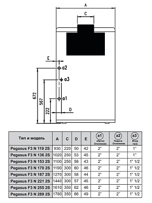 Напольный газовый котел отопления Ferroli PEGASUS F3 N 289 2S