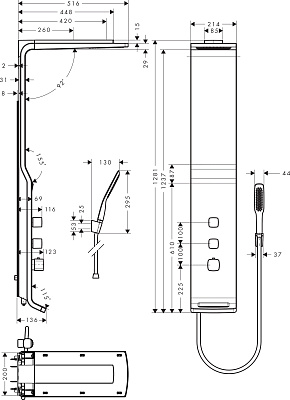 Душевая панель Hansgrohe Raindance Lift 27008000
