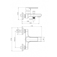 Смеситель для ванны/душа Cersanit BRASKO, на стену