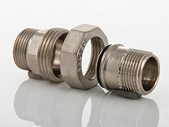 Сгон VALTEC разъемный 1 наружная резьба, никелированная латунь