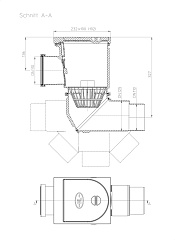 Дождеприёмник HL 600NGHO с верхней частью из чугуна