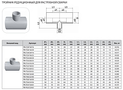 Тройник Thermaflex редукционный для раструбной сварки PB-T20/16/20