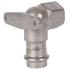 Угольник настенный Rommer с креплением 22х3/4 ВПр-ВР, нержавеющая сталь