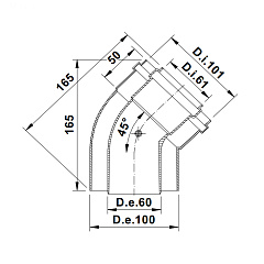 Угол коаксиальный Termica 45 d=60/100мм COU645