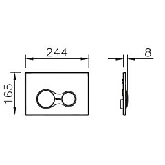 Кнопка смыва Vitra Sirius, матовый хром, покрытие от отпечатков и бактерий