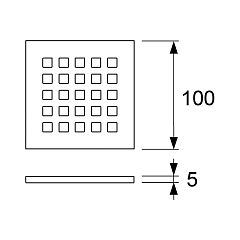 Декоративная решетка TECE TECEdrainpoint S quadratum, нержавеющаясталь, 100 мм
