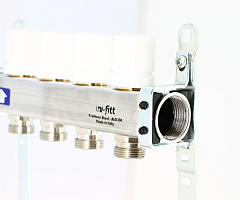 Коллекторная группа UNI-FITT 1 х 3/4 5 вых с регулировочными и термостатическими вентилями