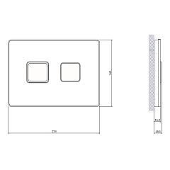 Кнопка смыва Cersanit ACCENTO SQUARE для AQUA 50 пневматическая стекло черный
