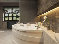 Гидромассажная акриловая ванна 1MarKa One Love L (левая) с каркасом, экраном, RGB-подсветкой, 3 зоны гидромассажа (24 форсунки)