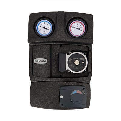 Насосная группа HOOBS , DN25 (1 вр х 1 1/2 нр), с 3-х ход. клапаном, с насосом GRUNDFOS UPSO25-65, с сервоприводом