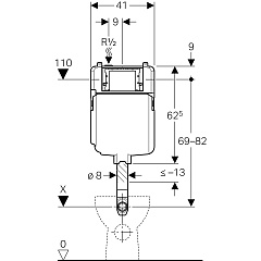 Смывной бачок скрытый Geberit Sigma, 8 см 109.791.00.1