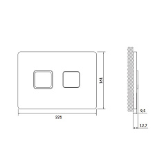 Кнопка смыва Cersanit ACCENTO SQUARE для AQUA 50 пневматическая пластик хром глянцевый