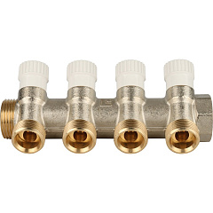 Коллектор Stout с регулировочными вентилями 1x3/4EK с 4 отводами, SMB 6851 013404