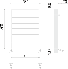 Полотенцесушитель водяной Terminus Контур П7 500х800