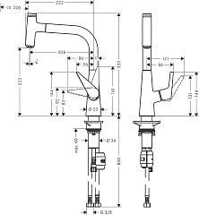 Смеситель для кухни Hansgrohe Talis Select 220, хром