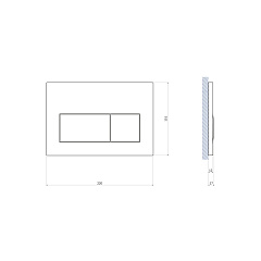 Кнопка смыва Cersanit PRESTO, хром матовый, универсальная