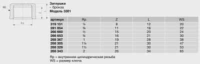 Заглушка Viega модель 3301 1/2 арт. 266660, бронза