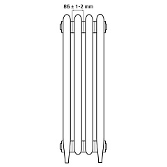 Чугунный радиатор отопления RETROstyle Bohemia 800/220 (без узора) - 1 секция
