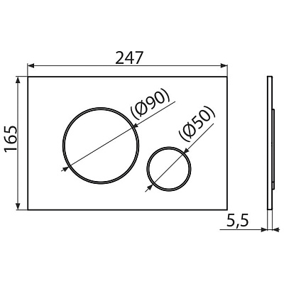Кнопка смыва, пластик, матовый хром Alcaplast M672